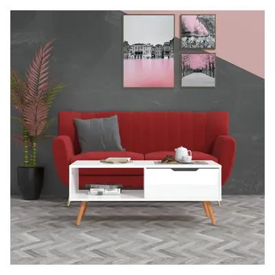 vidaXL Coffee Table High Gloss White Chipboard Living Room Side Tea Sofa Table