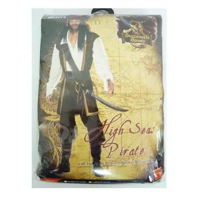 Large Mens High Seas Pirate Costume - pirate costume high seas mens fancy dress adult jack outfi