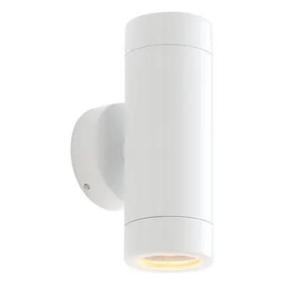 Up & Down Twin Outdoor Wall Light - x 7W LED GU10 - Gloss White