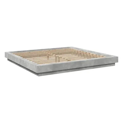 (concrete grey, x cm) vidaXL Bed Frame and LED Lights Bed Base Mattress Foundation Engineered Wo