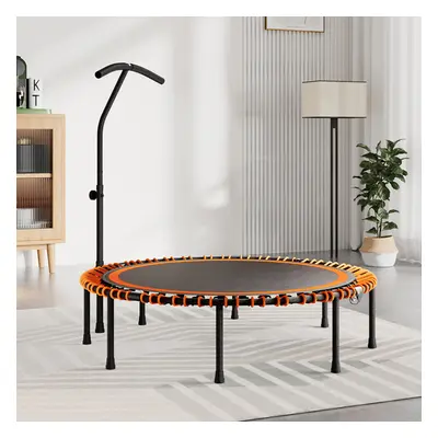 (Black&Orange) 48in Bungee Cords Foldable Round Trampoline with Adjustable T-Handle Bar