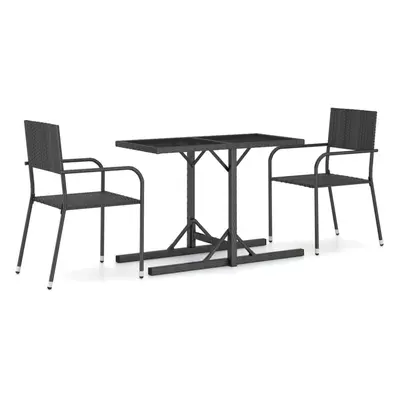 vidaXL Piece Garden Dining Set Black Patio Furniture Outdoor Chairs Table