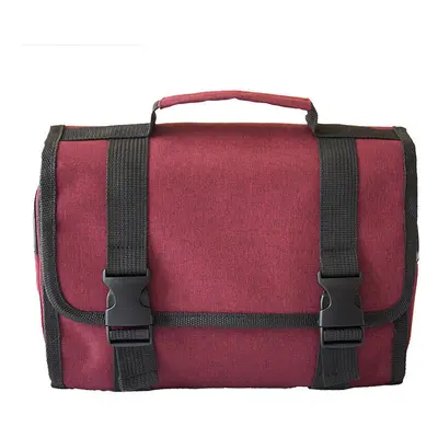 (Red) Large Size Waterproof Wash Bag Travel Portable Folding Hanging Makeup Storage Bag 300D Cat