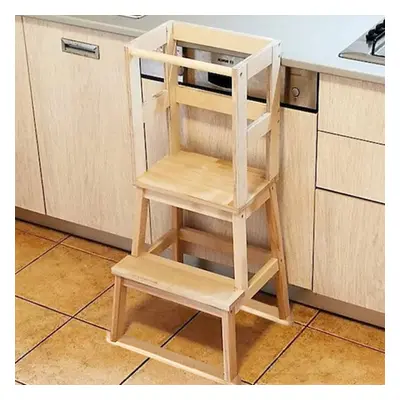 Wooden Toddler Learning Step Stool Stairs Ladder Kitchen Helper Tower