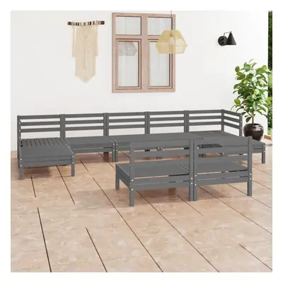 vidaXL Garden Lounge Set Outdoor Sofa Set Couch Piece Grey Solid Wood Pine