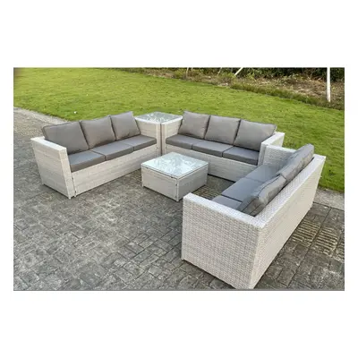 Fimous Light Grey Lounge Outdoor PE Rattan Garden Furniture Seater