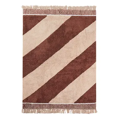 Cotton Area Rug Striped x cm Brown and Beige XULUF