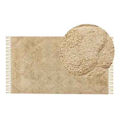 Cotton Area Rug x cm Beige SANLIURFA