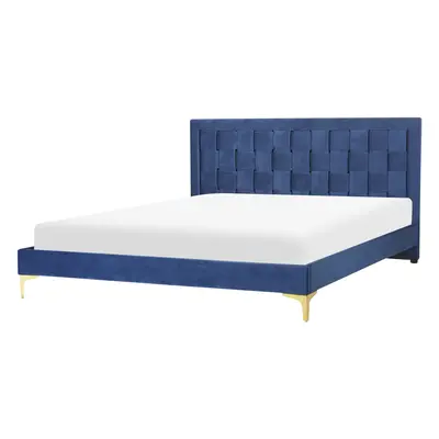 Bed Velvet LIMOUX x cm (EU King Size) Navy Blue