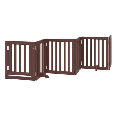 (brown, x x cm/ pcs) vidaXL Dog Gate with Door Foldable Pet Gate Dog Fence Pet Barrier Poplar Wo