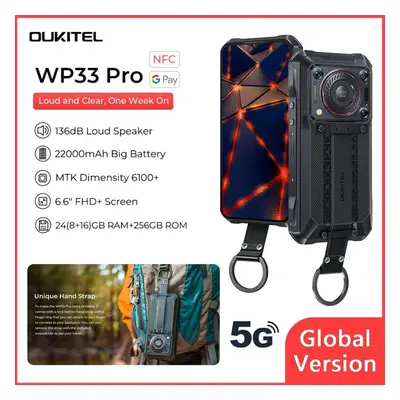 Oukitel WP33 Pro 5G Rugged Phone 8+256GB Global Version 22000mAh NFC Google Pay