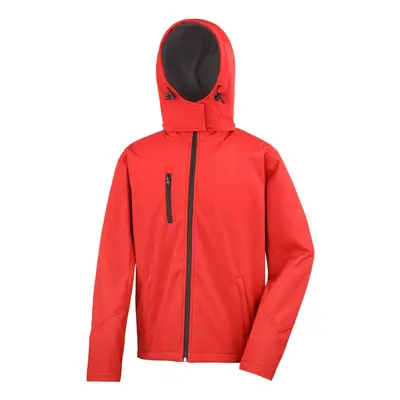 (L, Red/Black) Result Core Mens Lite Hooded Softshell Jacket