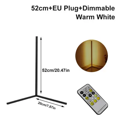 (52cm+EU Plug +Dimmable Warm White) 52CM LED RGB Color Changing Corner Floor Lamp with Remote St