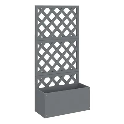 (grey) vidaXL Trellis Planter Outdoor Flower Box Garden Raised Bed Plant Pot WPC