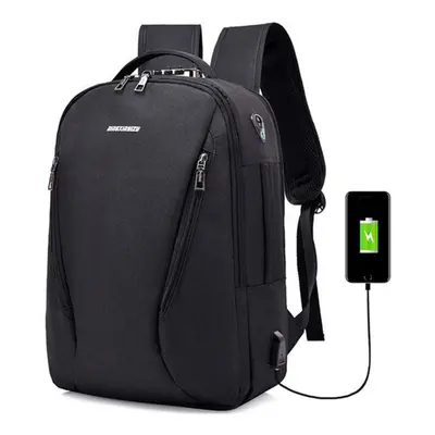 (Black) 17L Anti-theft Men Women Laptop Notebook Backpack USB Charging Port Lock Travel School B