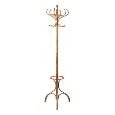 OAK FINISH FLOOR STANDING COAT STAND