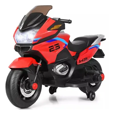 Kids Ride Motorcycle 12V Electric Powered Motorbike W/Training Wheels