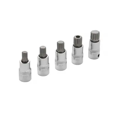 BlueSpot 5pce 1/2" Spline Bit Set M10, 12, 14, & M18