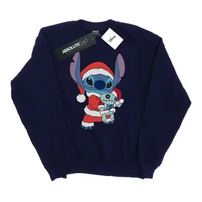 (5XL, Navy Blue) Disney Mens Lilo And Stitch Stitch Christmas Sweatshirt