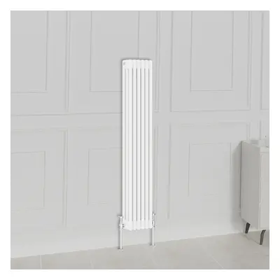 (1500x290mm-3 Column, White) NRG Traditional Radiator Horizontal Vertical Cast Iron Style Double