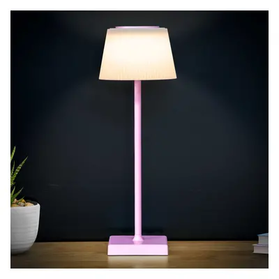 Dellonda Rechargeable Table Lamp with RGB Colours - Pink Frame