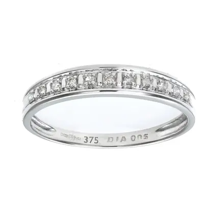 (Q) Jewelco London 9ct White Gold Diamond Eternity Ring