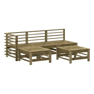 vidaXL Garden Lounge Set Outdoor Modular Sofa Piece Impregnated Wood Pine