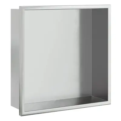 (silver) vidaXL Shower Niche Bathroom Storage Recessed Shower Shelf Stainless Steel