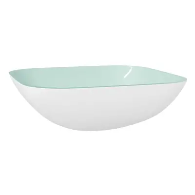 (White) vidaXL Basin Glass Bathroom Sink Home Washroom Sink Bowl Basin Multi Colours