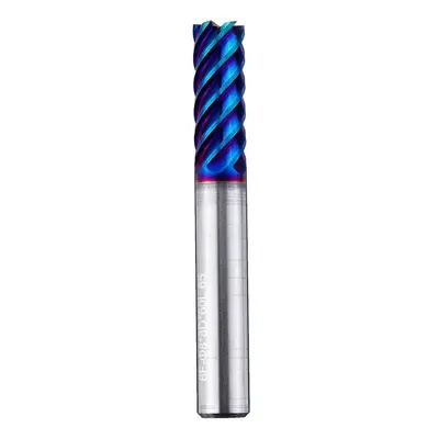 () Flutes Nano Blue Coated Milling Cutter HRC65 6/8/10/12mm Carbide End Mill