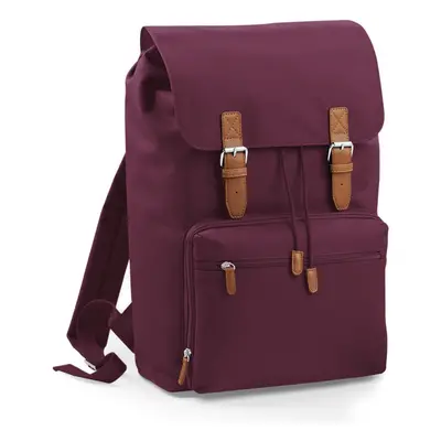 (One Size, Burgundy) Bagbase Heritage Laptop Backpack Bag (Up To 17inch Laptop) (Pack of 2)