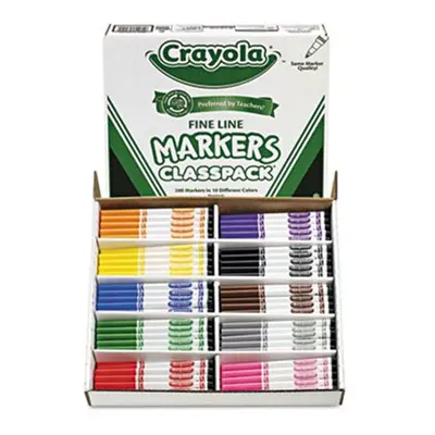 Crayola Washable Classpack Markers, Fine Point, Ten Assorted Colors, 200-Box