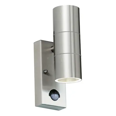 IP44 Outdoor Twin Light Stainless Steel Round Doorway Lamp Wall Porch Security