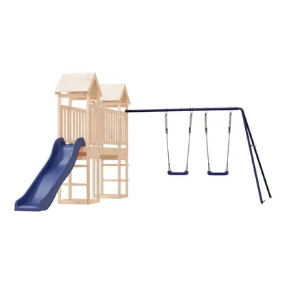 (Solid pinewood) vidaXL Outdoor Playset Wooden Playground Set Kids Swing Set Solid Wood Pine