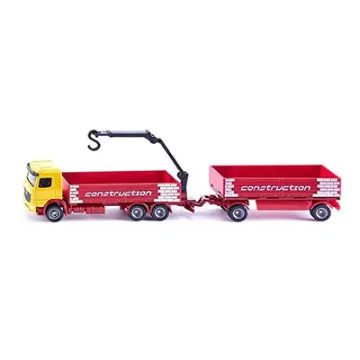 1797, Construction Material Lorry with Trailer, 1:87, Metal/Plastic, Red/Yellow, Movable crane