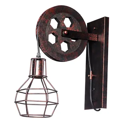 (16x48cm) Vintage Industrial Wall Lamp Pulley Light Indoor Sconce Fixture Decoration