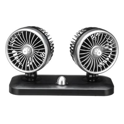 (24V) 20W Dual Head Car Fan Portable Adjustable Air Cooler Recreational Vehicle Cooling Fan Rota