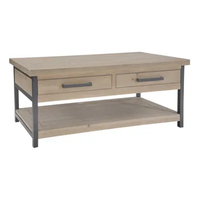 FWStyle Solid Pine Coffee Table with Storage