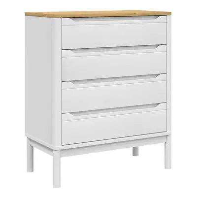 (white) vidaXL Chest of Drawers Storage Drawer Cabinet Sideboard Grey Solid Wood Pine