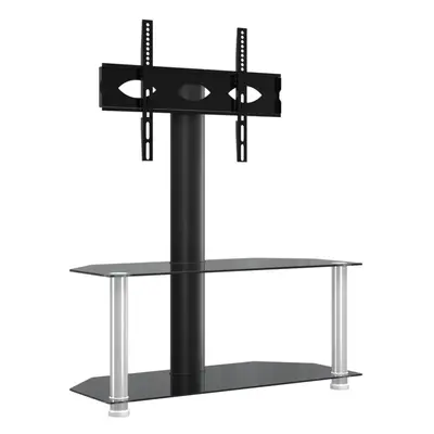 (black and silver, x x cm) vidaXL Corner TV Stand for Inch Universal Cantilever TV Floor Stand