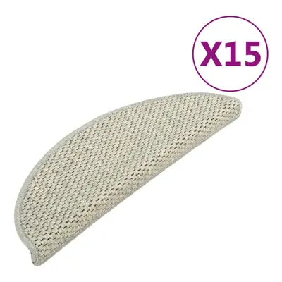 vidaXL Stair Mats Carpet Stair Tread Rug Self-adhesive Sisal-Look pcs Grey