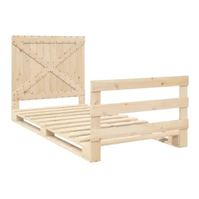 vidaXL Bed Frame with Headboard Bed Base Bedstead 100x200 cm Solid Wood Pine