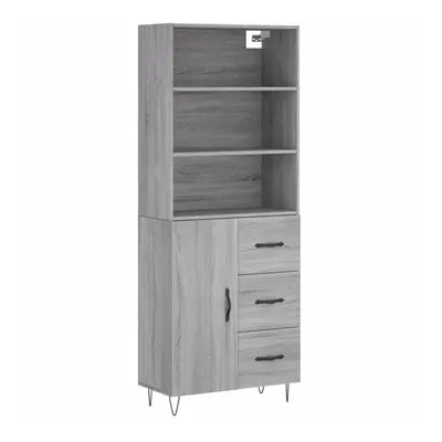 (grey sonoma, door drawers) vidaXL Highboard Sideboard Cupboard Side Cabinet Grey Sonoma Enginee