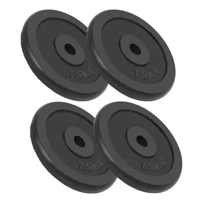 vidaXL 4x Weight Plates 4x7.5 kg Cast Iron Fitness Gym for Dumbbell Lifting Bars