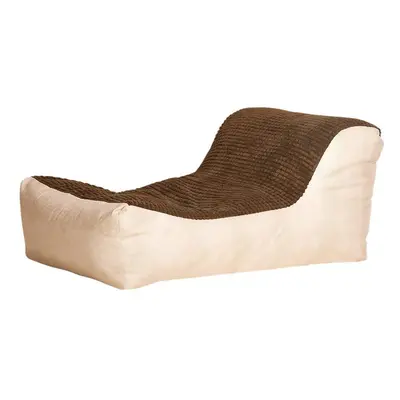 (Mocha, Ivory) Large Comfortable Fabric Lounger Bean Bag