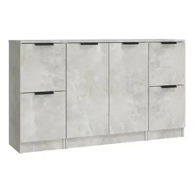 (Concrete grey) vidaXL 3x Sideboards Engineered Wood Cabinet Home Organiser Multi Colours