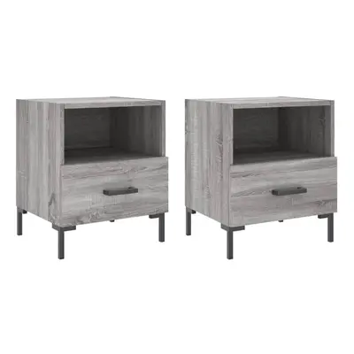 (grey sonoma, pcs) vidaXL Bedside Cabinet Bed Table Nightstand Side Table White Engineered Wood