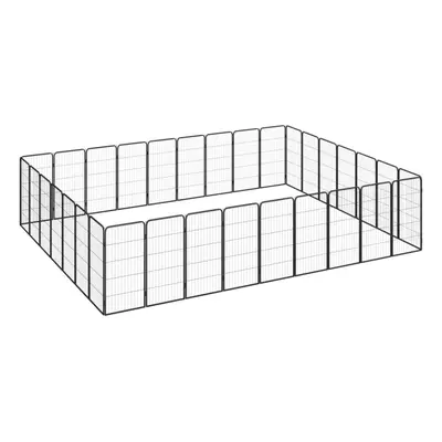 (450 x x cm) vidaXL Dog Playpen Panels Black Powder-coated Steel Dog Kennel Multi Sizes