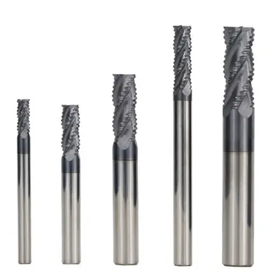 (10x25x75mm) 4/6/8/10/12mm Tungsten Carbide HRC55 Roughing End Mill Flute Spiral CNC Router Bit 