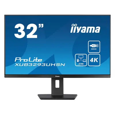 iiyama ProLite XUB3293UHSN-B5 - LED monitor - 32" (31.5" viewable) - x 4K @ Hz - IPS - cd/m - 10